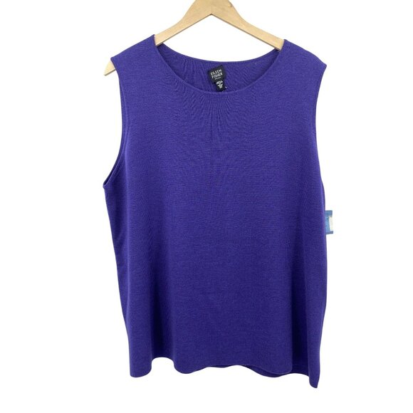 Eileen Fisher shell tank size 2X New Iris knit merino wool sleeveless - Picture 1 of 8